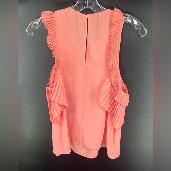 Delfi Collective Everly pleated ruffled cold shoulder tank top in “blush” size S - Picture 3 of 10
